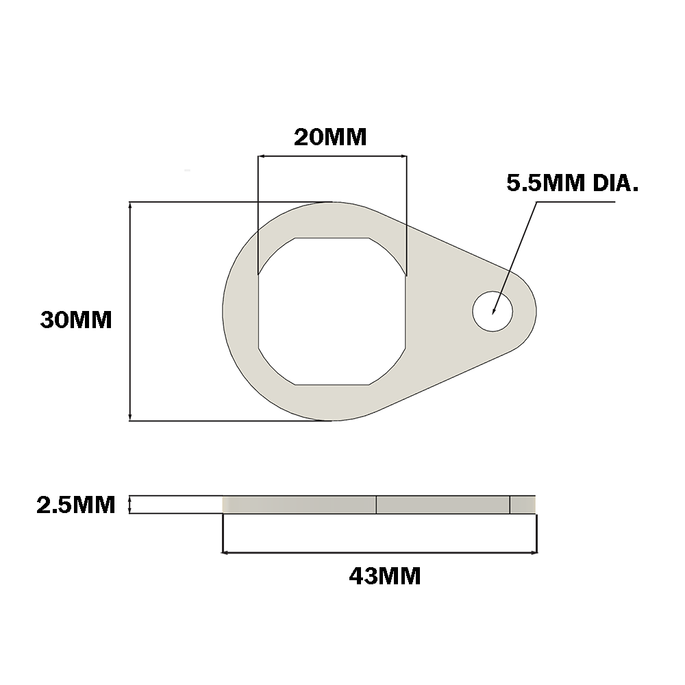 50-120-0 MODULAR SOLUTIONS ANTI-ROTATE FOR HANDLES